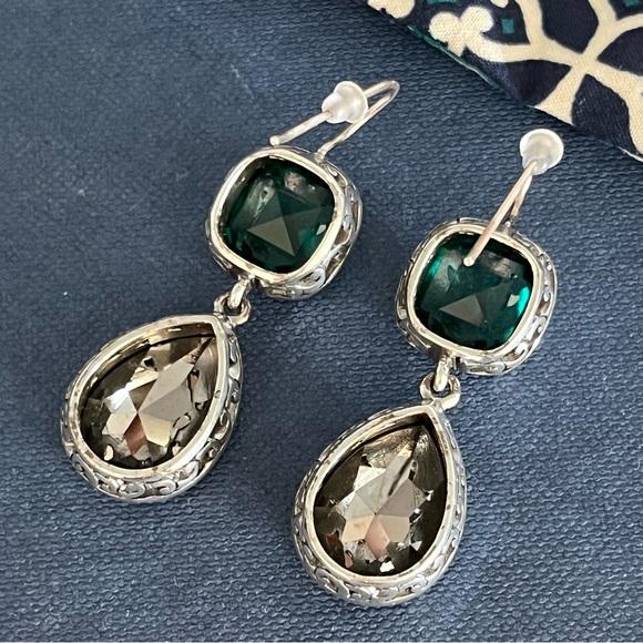 SOLD SOLD Brighton Graceful French Wire Earrings Tear Drop Faceted Swarovski - Picture 6 of 12